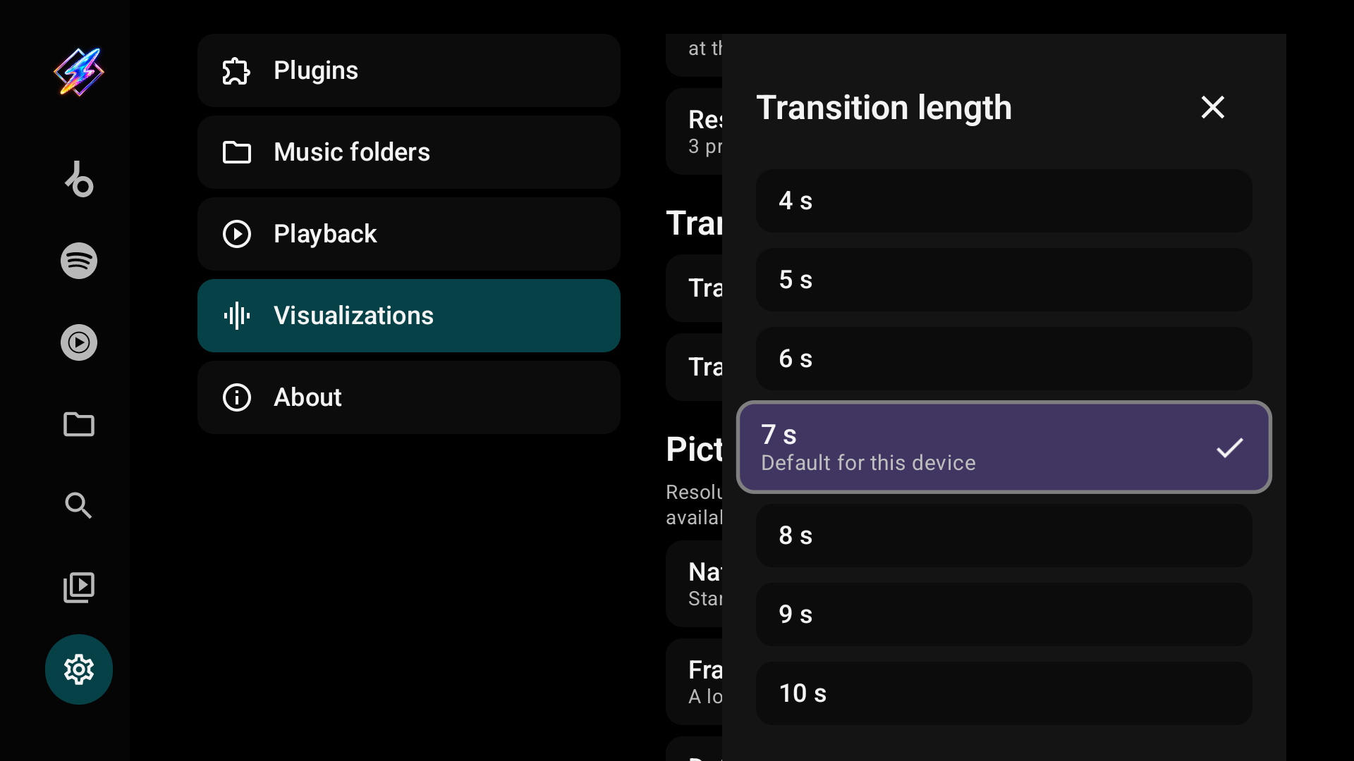 Transition length picker